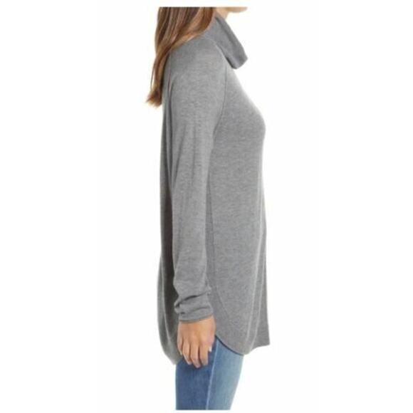 Caslon Women's Turtleneck Tunic Sweater Grey X-Small MSRP $69 - Picture 3 of 5